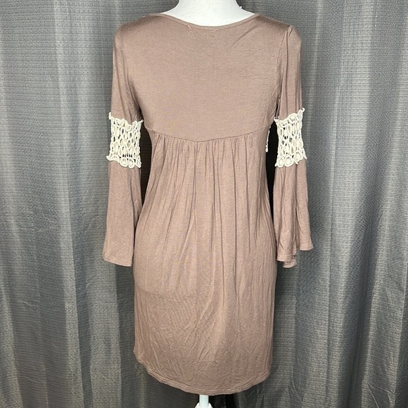 POMELO LARGE BROWN & CREAM LONG SLEEVED BLOUSE - Picture 4 of 6